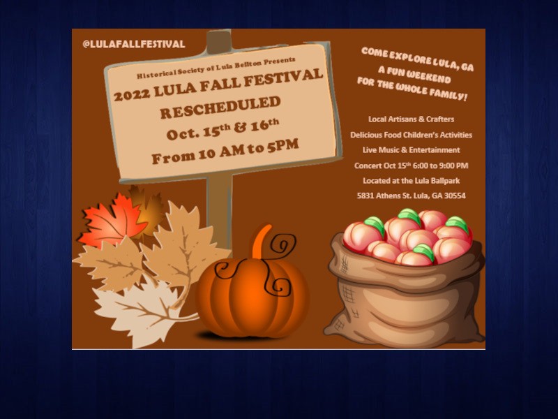 Lula to hold rescheduled fall festival Oct. 15 & 16