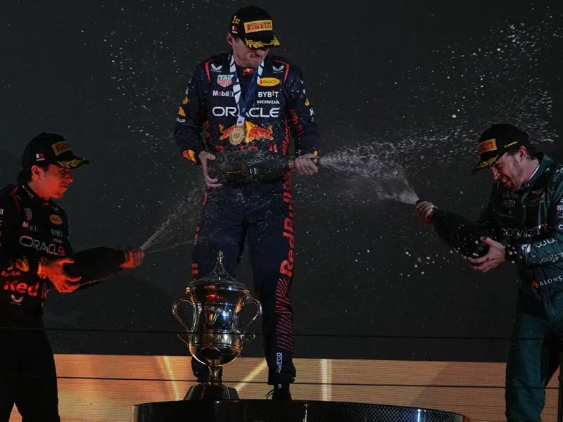 Bahrain GP: Fernando Alonso on podium as Max Verstappen wins F1 opener