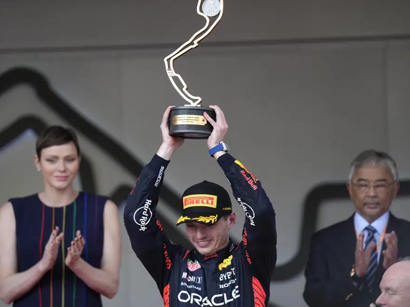 Race winner Pierre Gasly celebrates on the podium with the trophy, Formula  1 photos